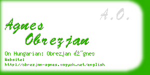 agnes obrezjan business card